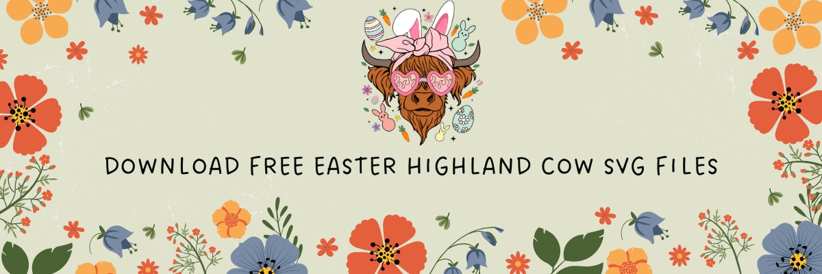 Hero banner with FREE Easter SVG Download text