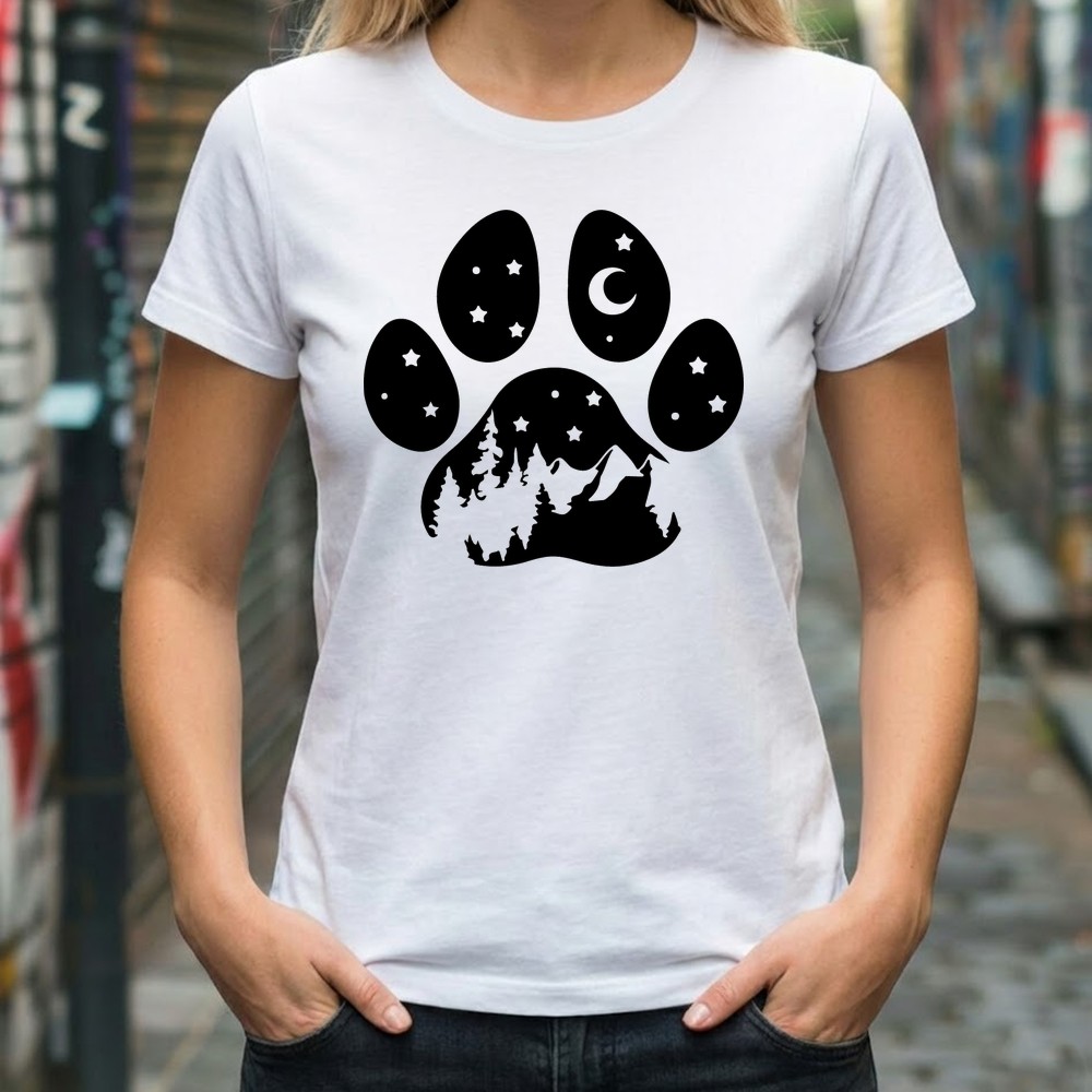 adventure dog paw print svg tshirt mockup - Free SVG