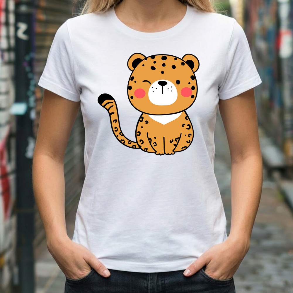 baby cheetah svg tee shirt mockup design - Free SVG
