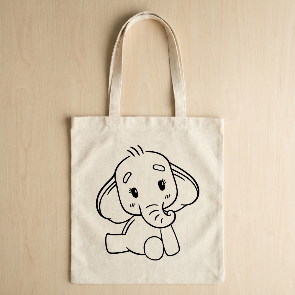baby elephant svg tote bag mockup mothers day - Free SVG