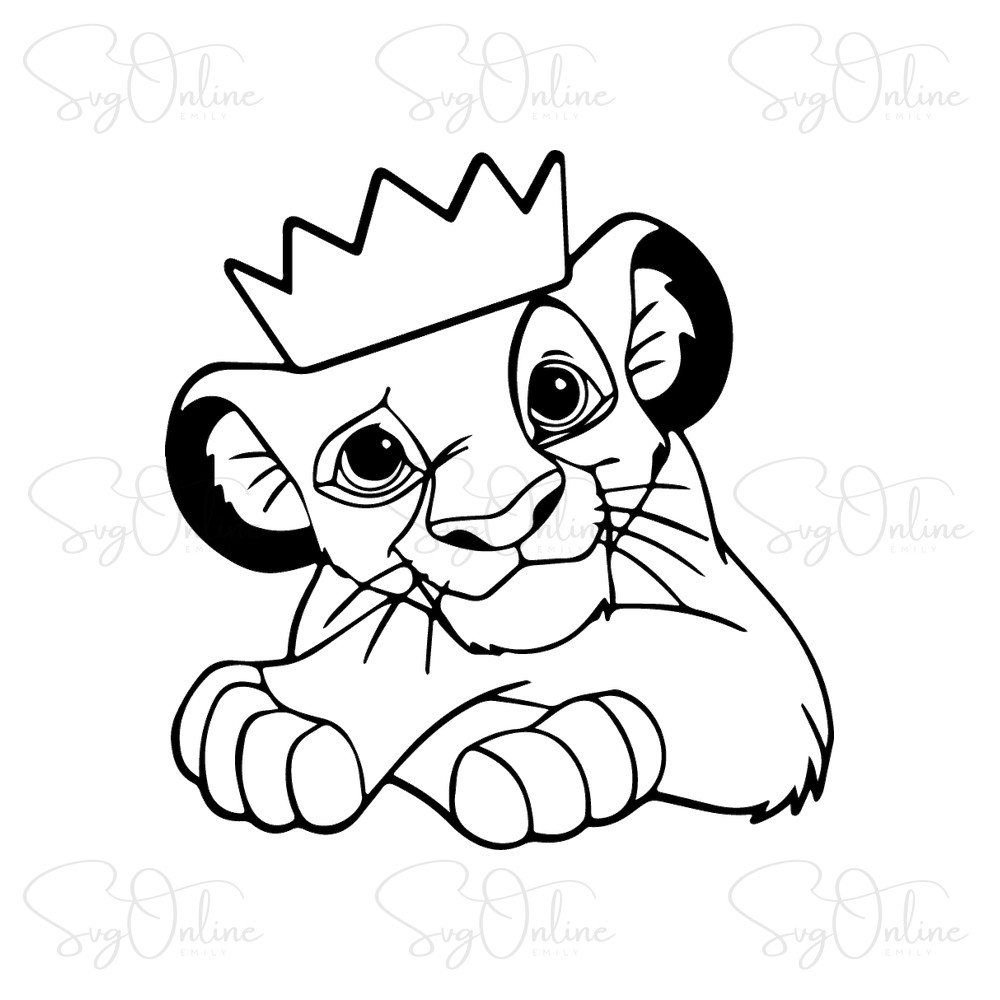 baby lion king simba with crown svg free download - Free SVG