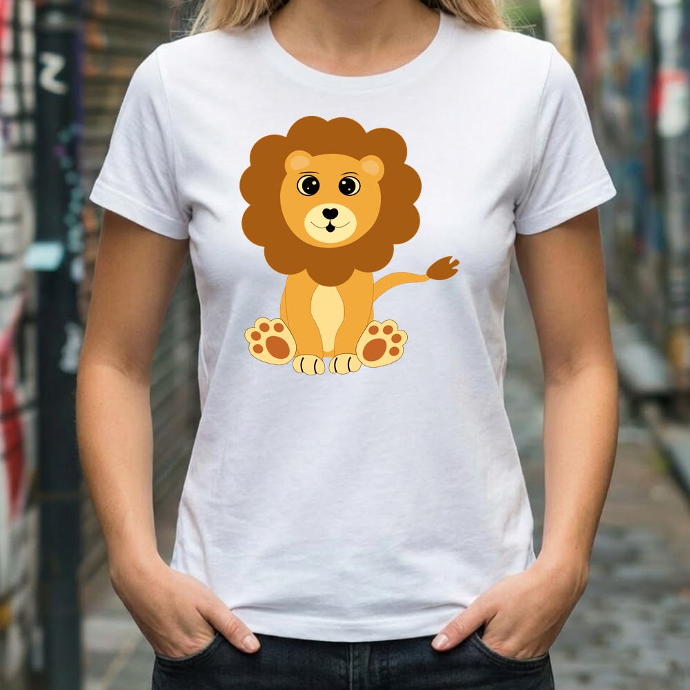 baby lion svg design on tee shirt mockup - Free SVG
