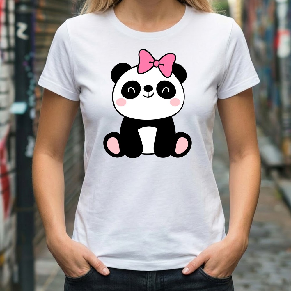 baby panda bow svg tshirt mockup - Free SVG
