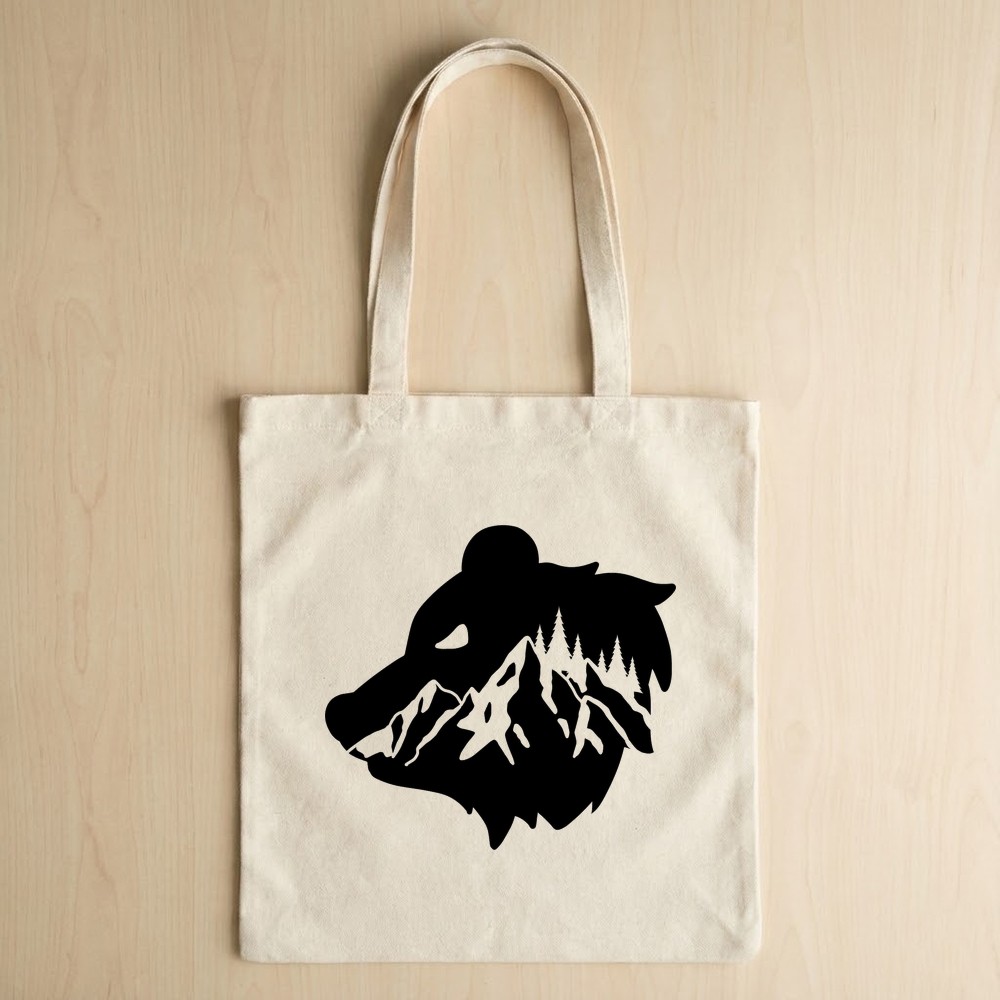 bear mountain svg tote bag mockup free clipart - Free SVG