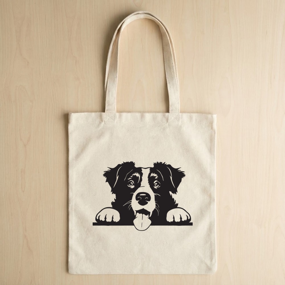 border collie dog svg tote bag mockup - Free SVG