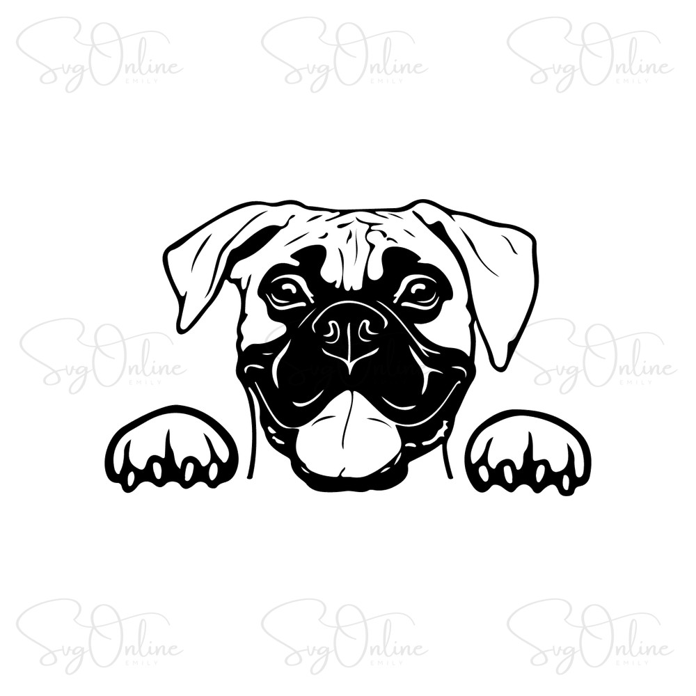 boxer dog svg free download cute boxer face design - Free SVG