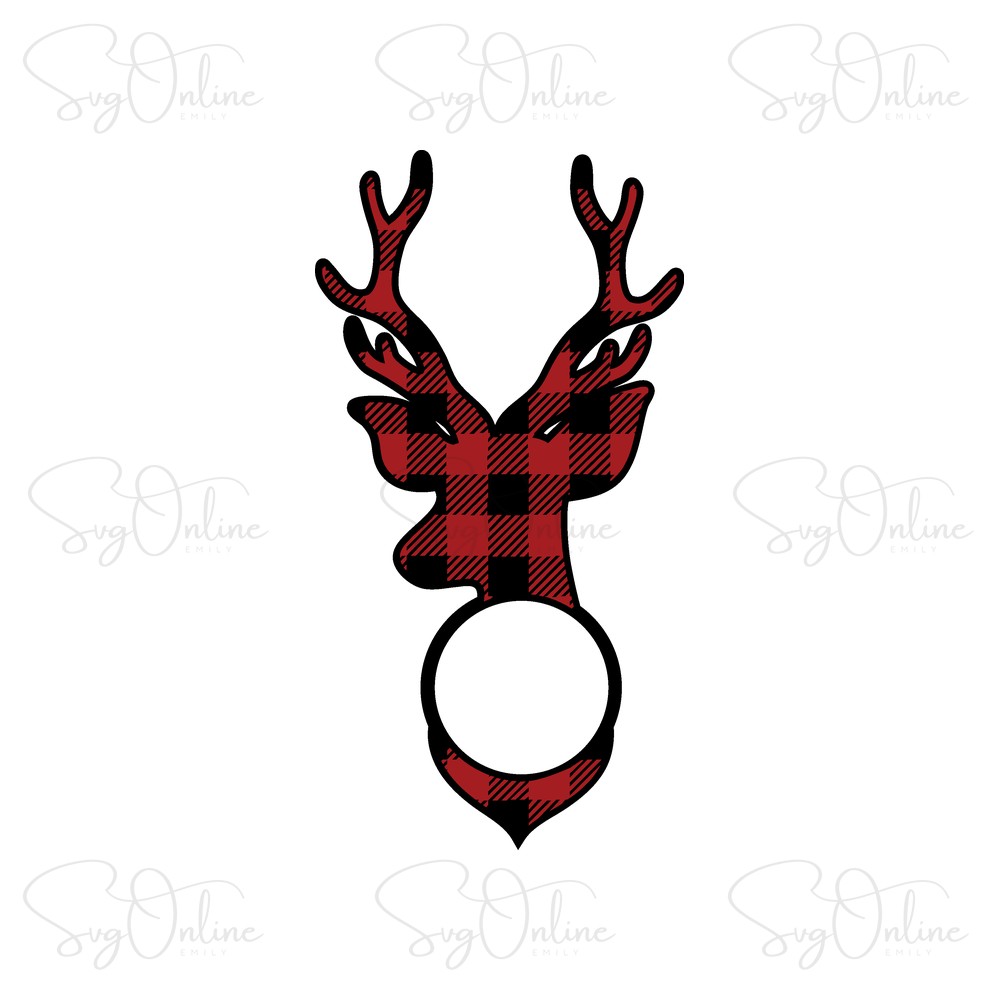 buffalo plaid reindeer christmas svg design free download - Free SVG