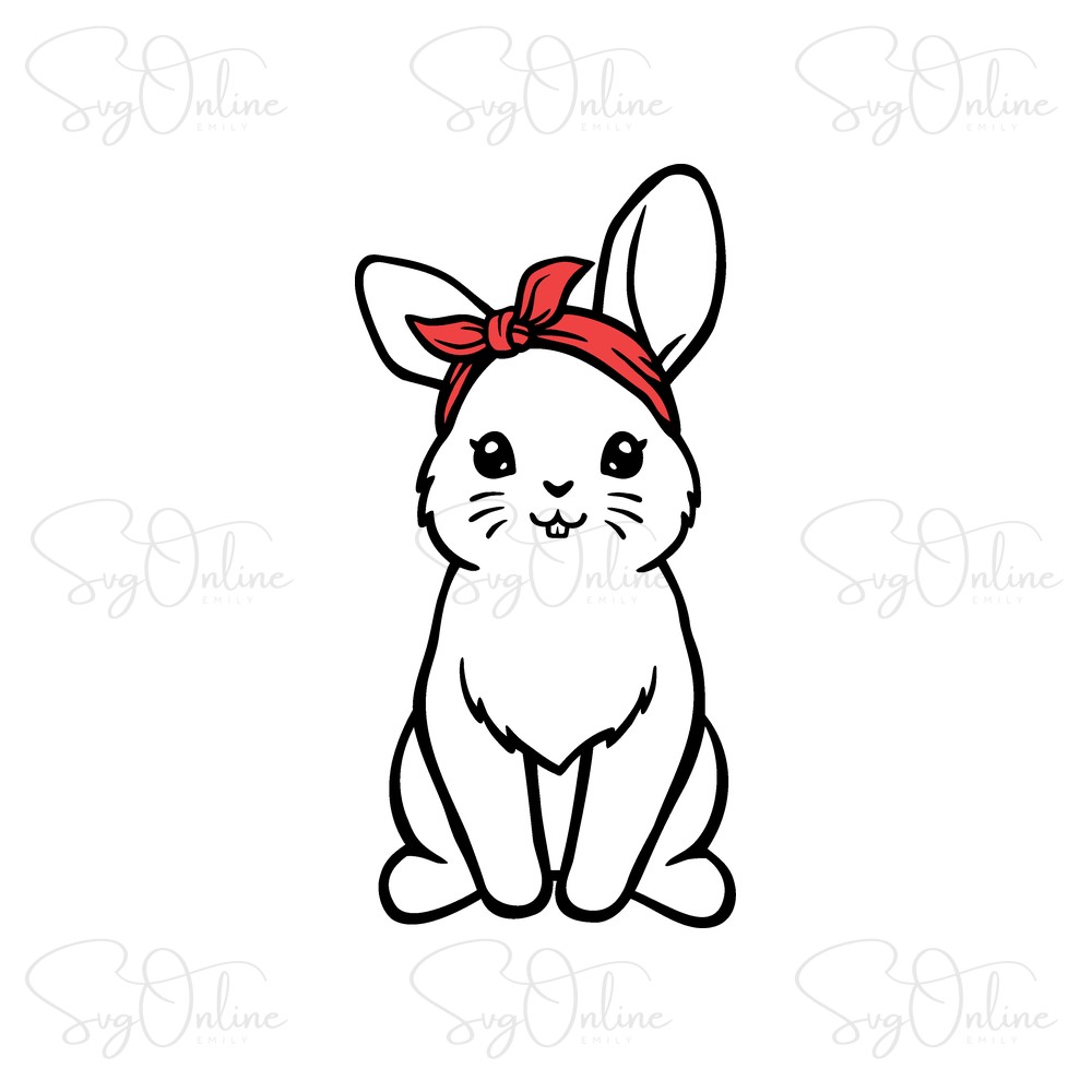 bunny bandana svg easter rabbit free download 1 - Free SVG