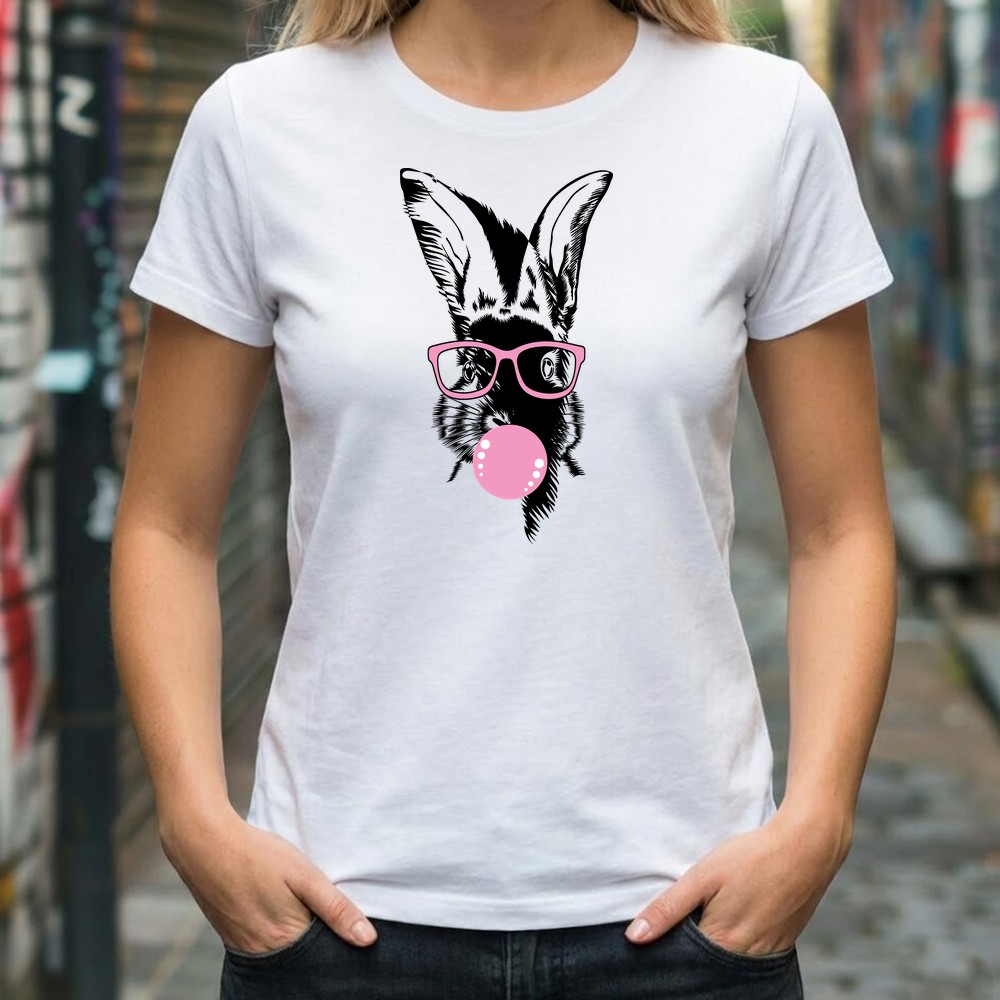 bunny sunglasses svg tee shirt mockup easter design - Free SVG