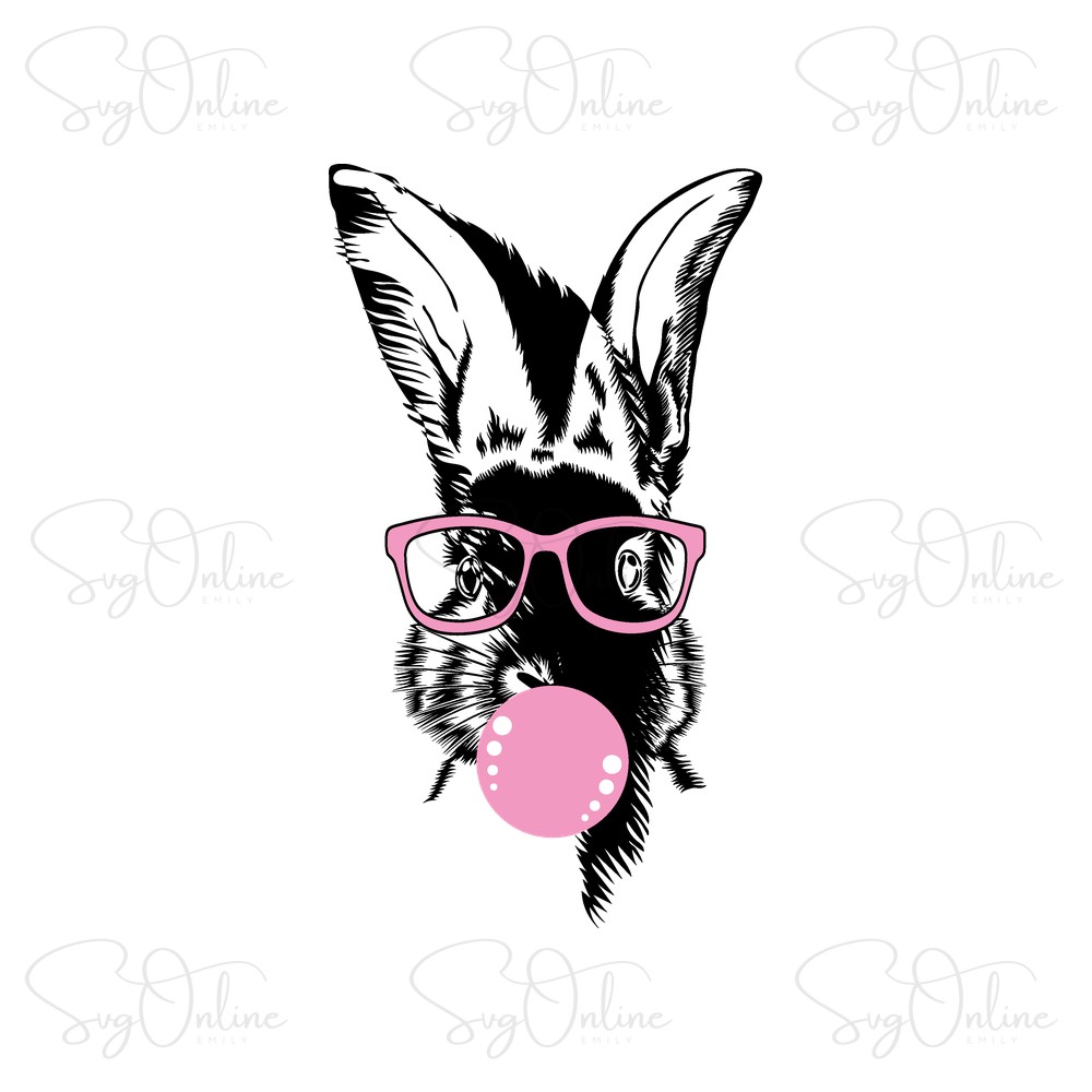 bunny with sunglasses svg easter rabbit heart nose free download - Free SVG