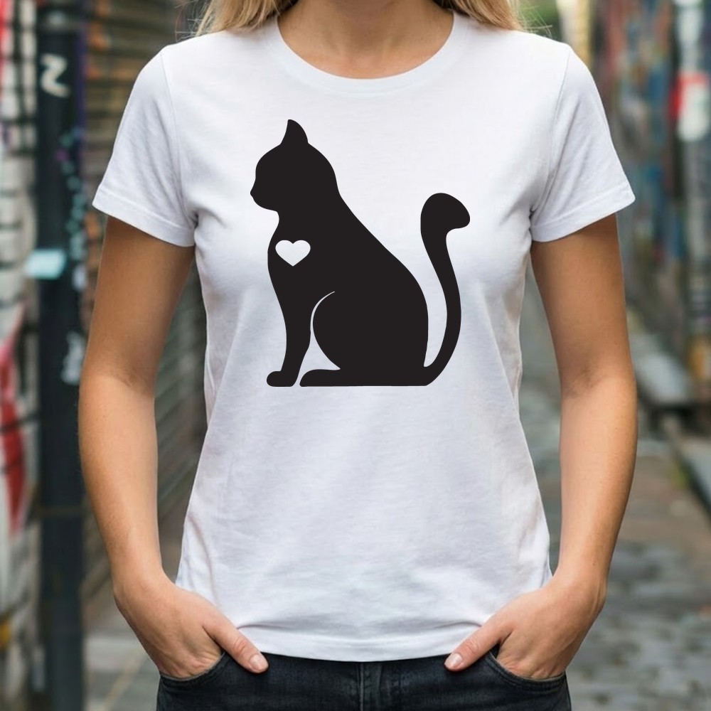 cat heart svg tee shirt mockup - Free SVG
