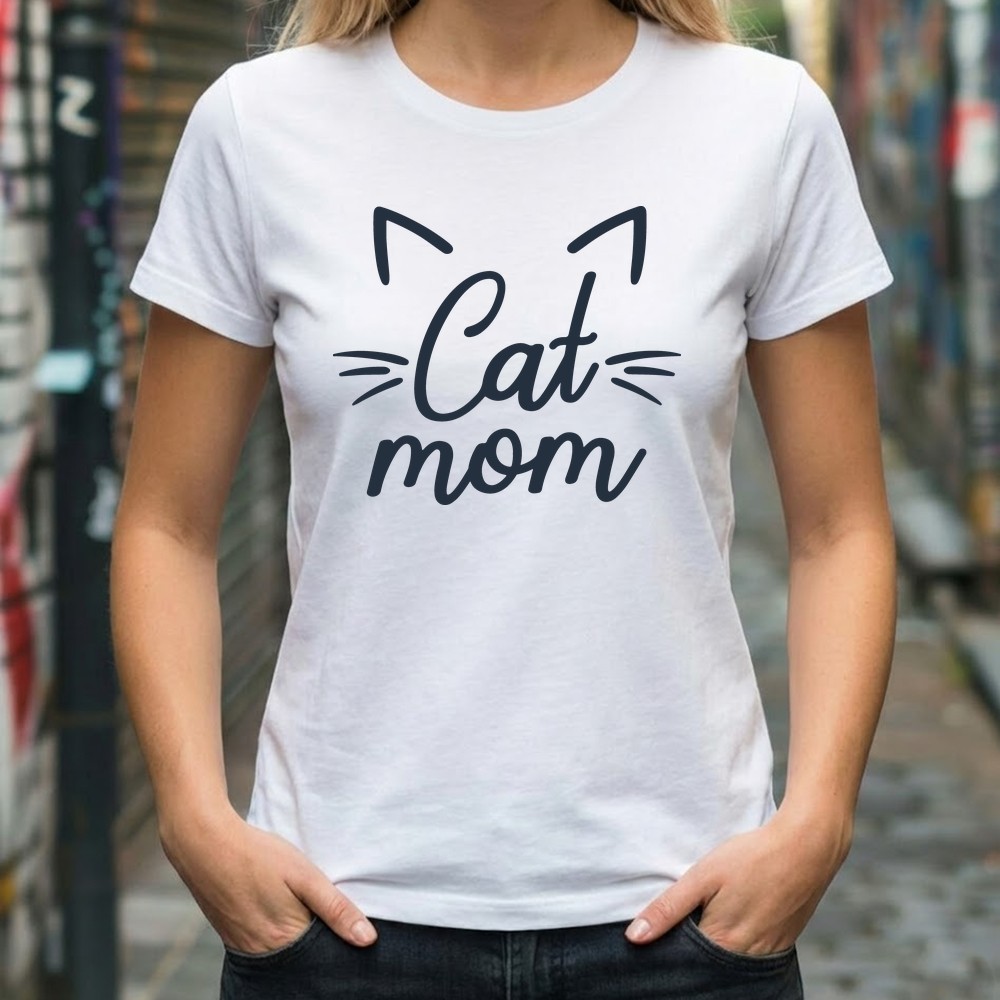 cat mom svg tshirt mockup free design - Free SVG