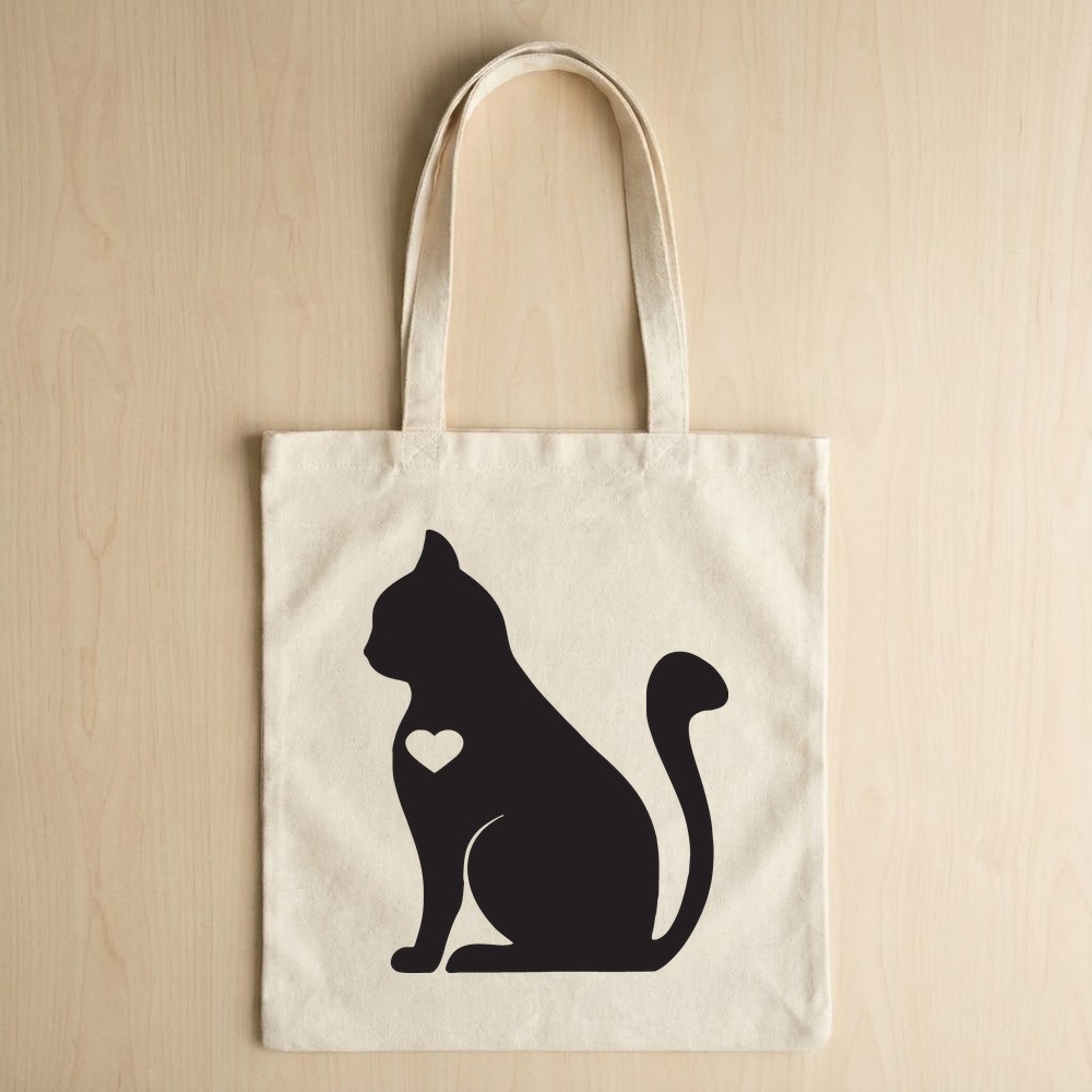 cat svg tote bag mockup design - Free SVG