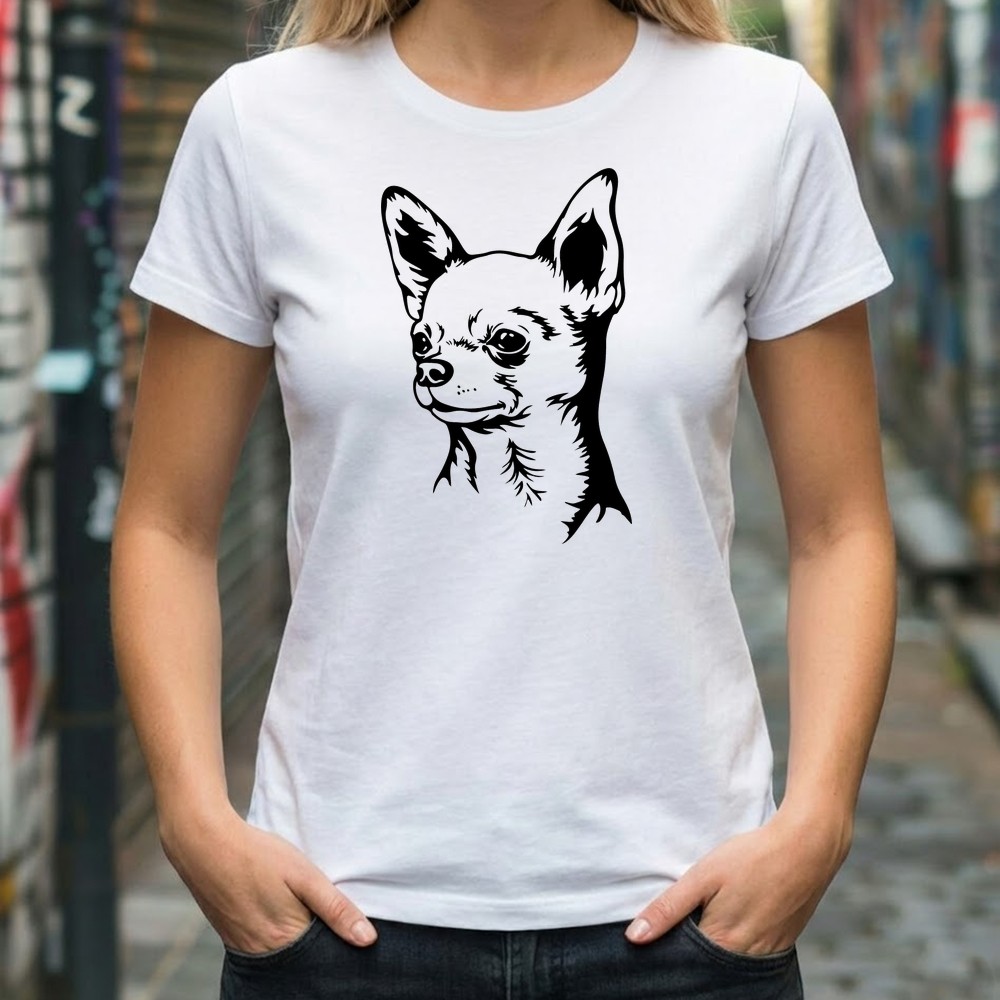 chihuahua svg design on tee shirt mockup - Free SVG