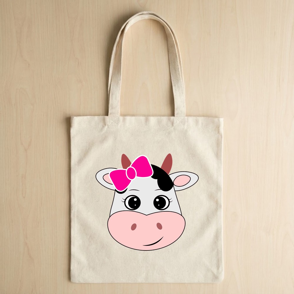 cowgirl face bow svg tote bag mockup - Free SVG