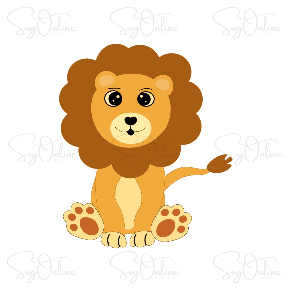 cute baby lion svg clipart free download - Free SVG