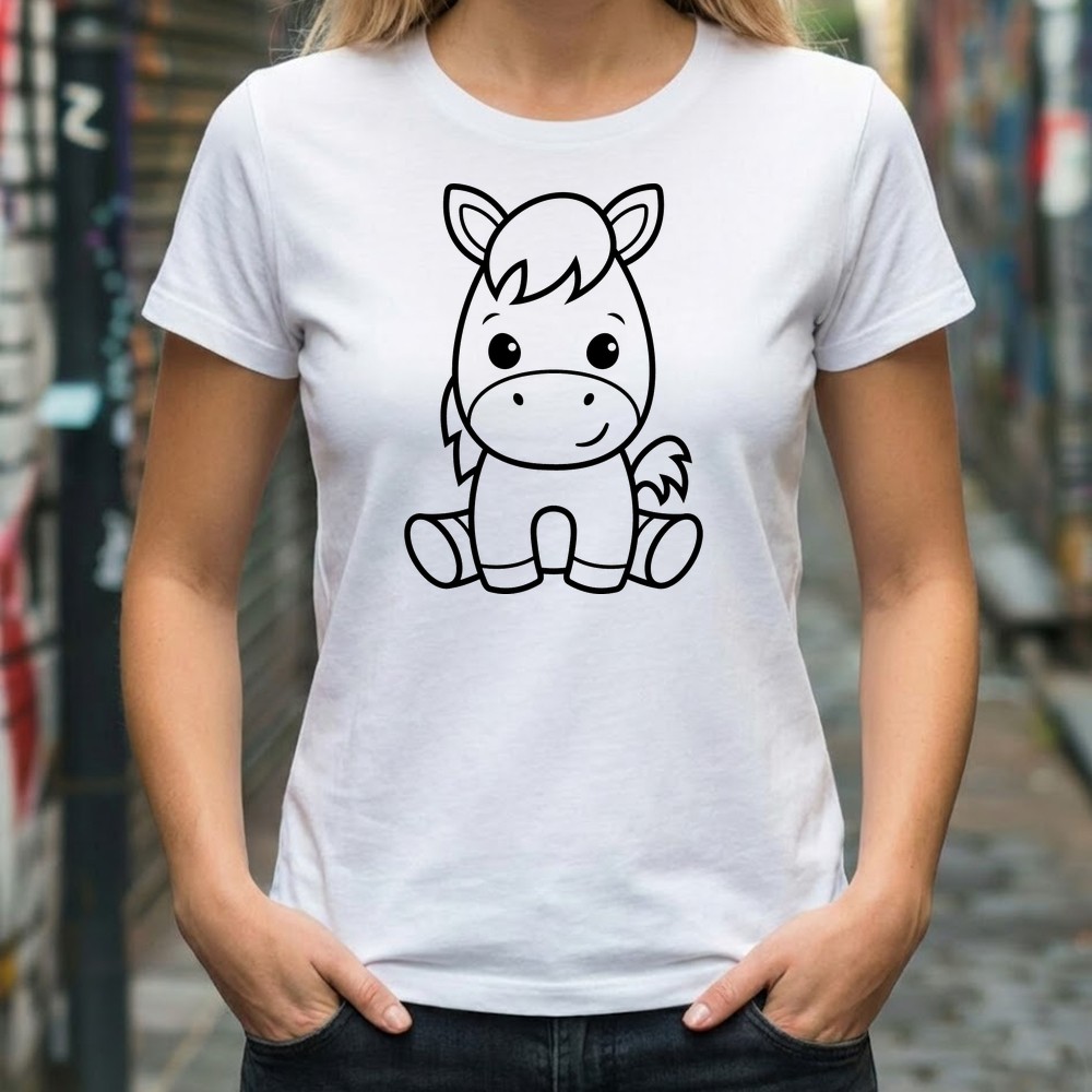 cute pony svg tee shirt mockup kids design - Free SVG