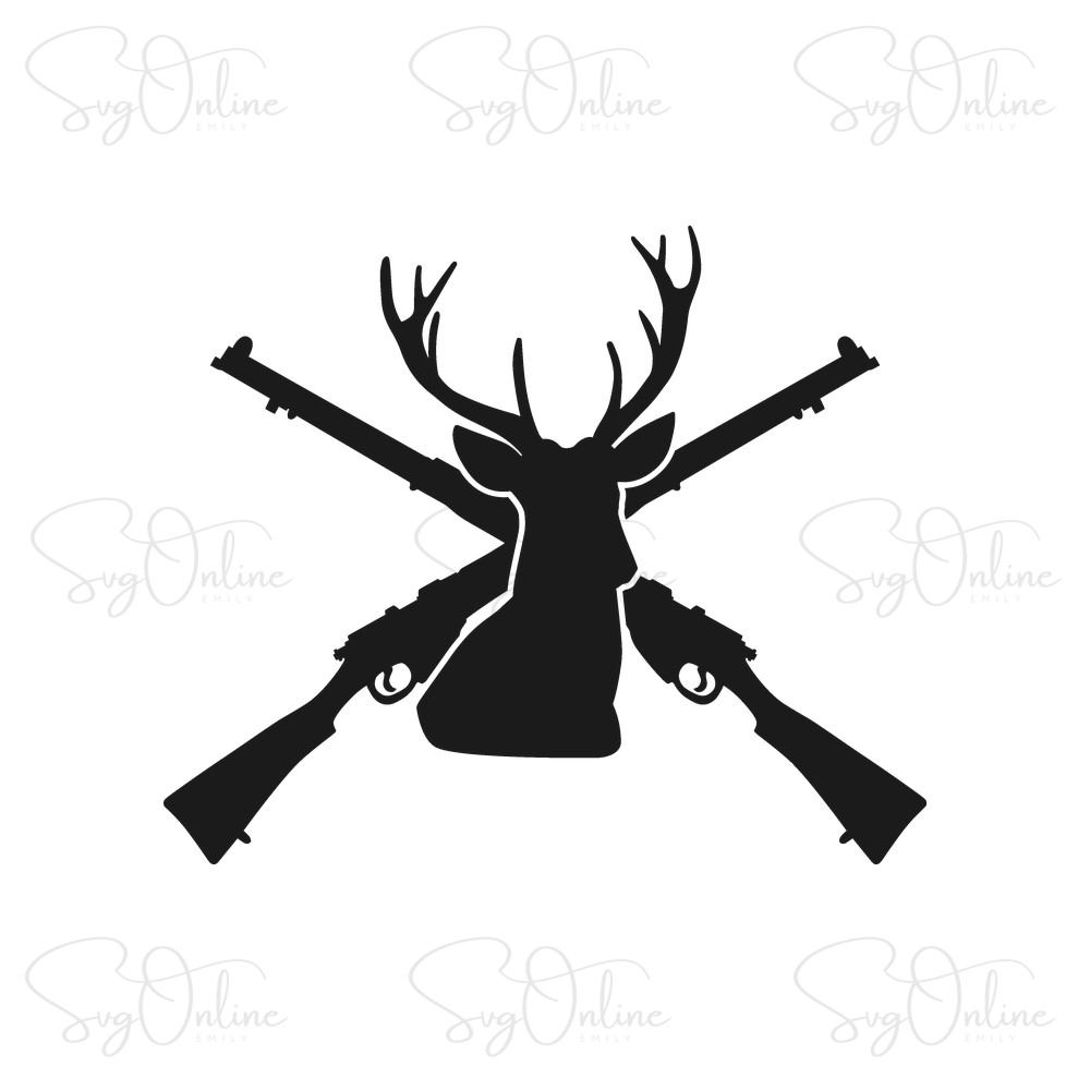 deer head hunting rifles svg free download - Free SVG