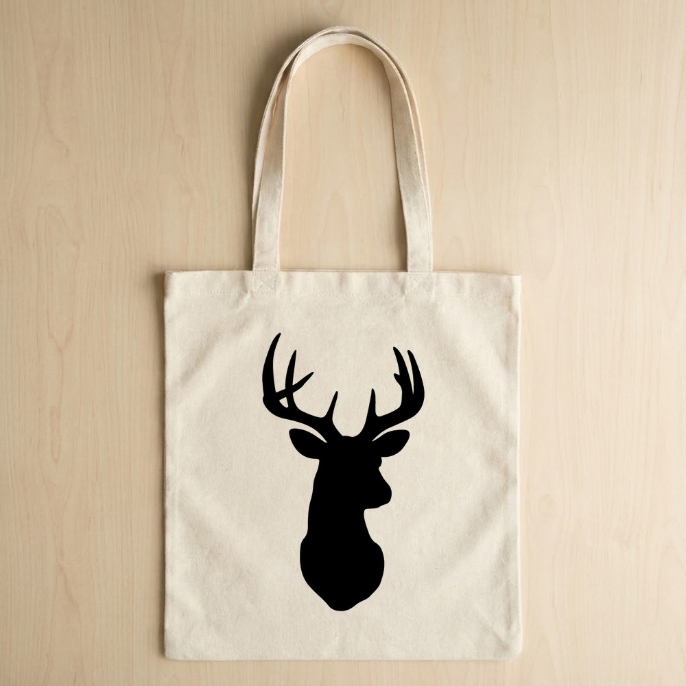 deer head svg design on tote bag mockup - Free SVG