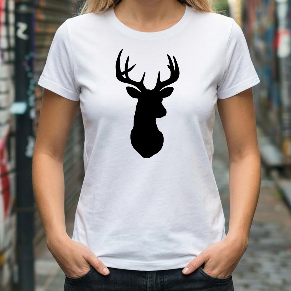 deer head svg design on tshirt mockup - Free SVG