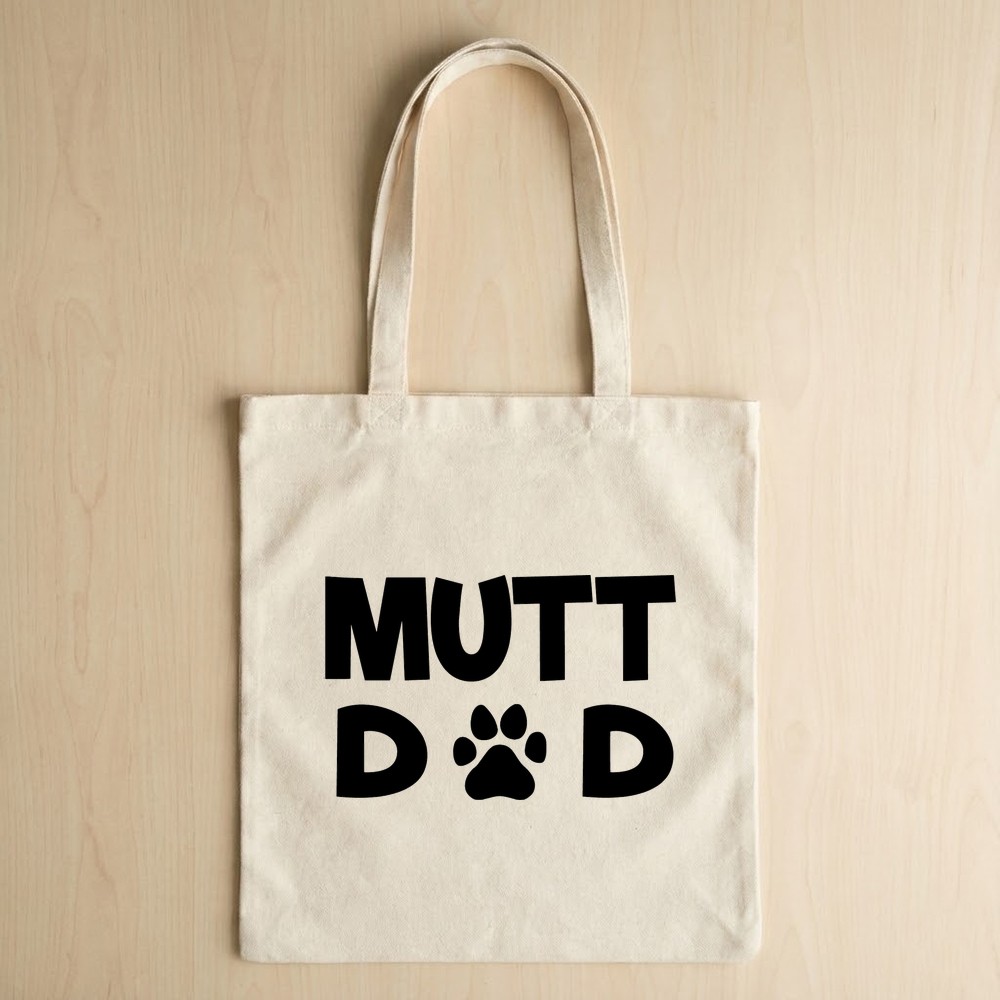 dog dad paw print svg tote bag mockup - Free SVG