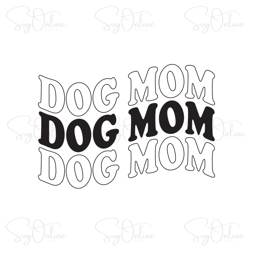 dog mom wavy stacked svg free download - Free SVG