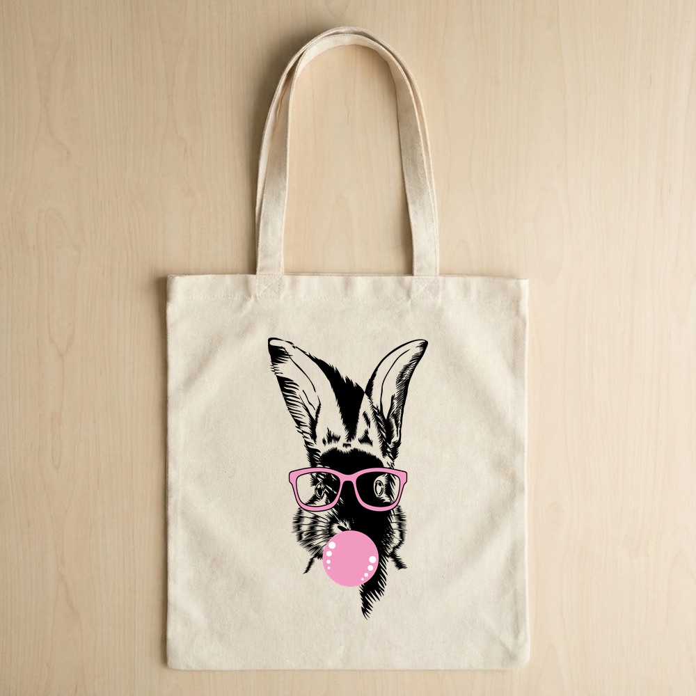 easter bunny sunglasses svg tote bag mockup free - Free SVG