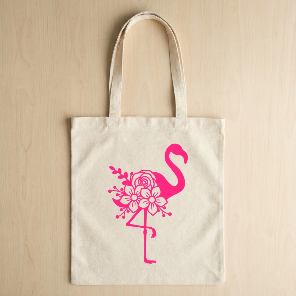 flamingo svg design on tote bag mockup - Free SVG
