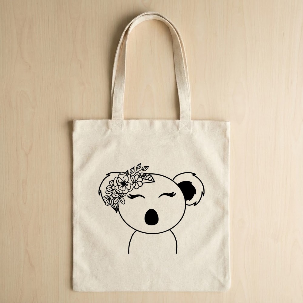 floral koala svg tote bag mockup free download - Free SVG