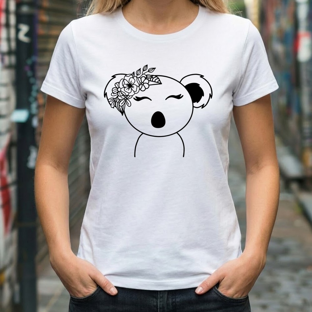 floral koala svg tshirt mockup free download - Free SVG