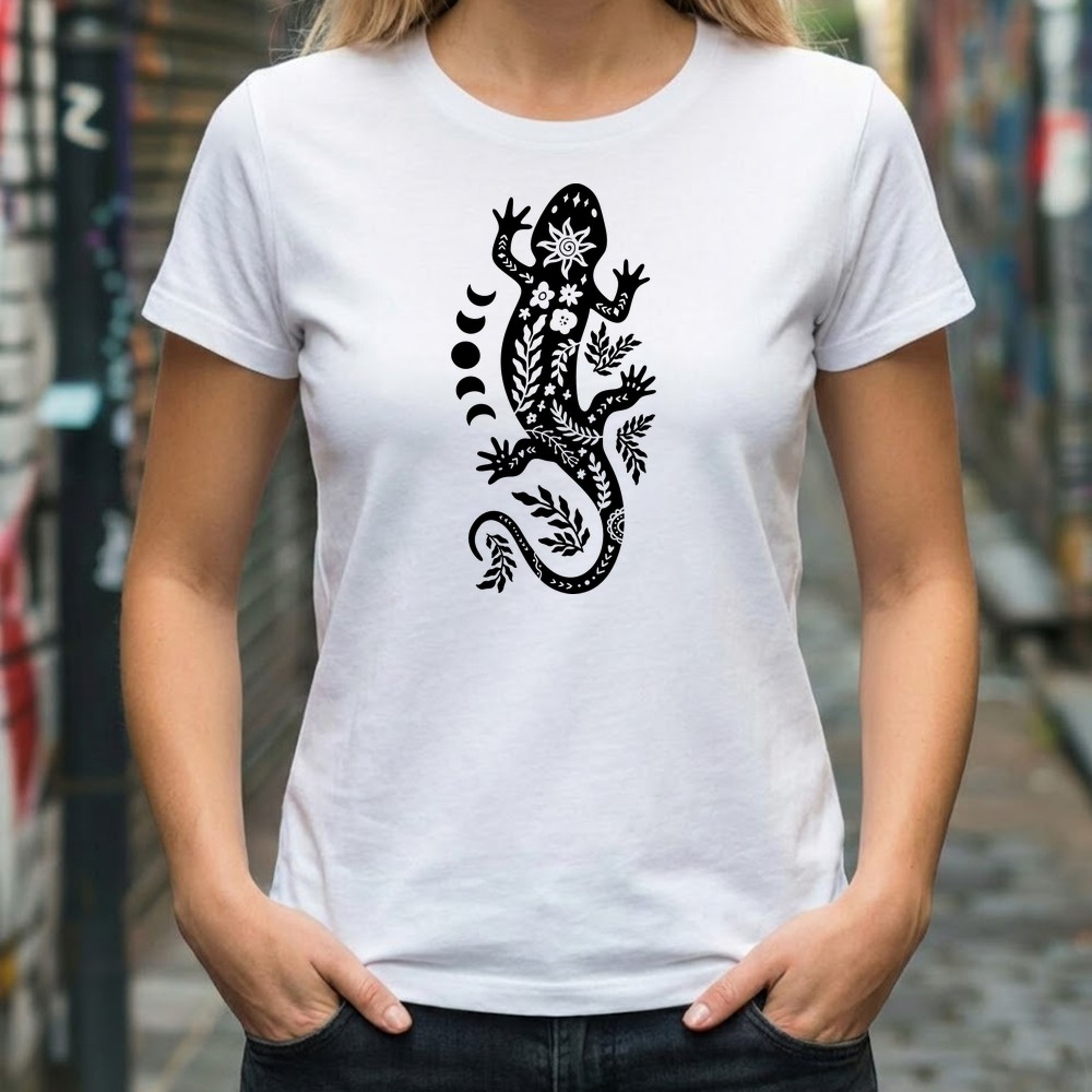 floral lizard svg tshirt mockup - Free SVG