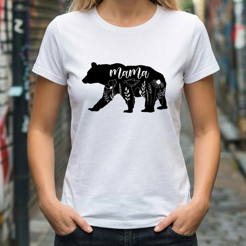 floral mama bear svg tshirt mockup - Free SVG