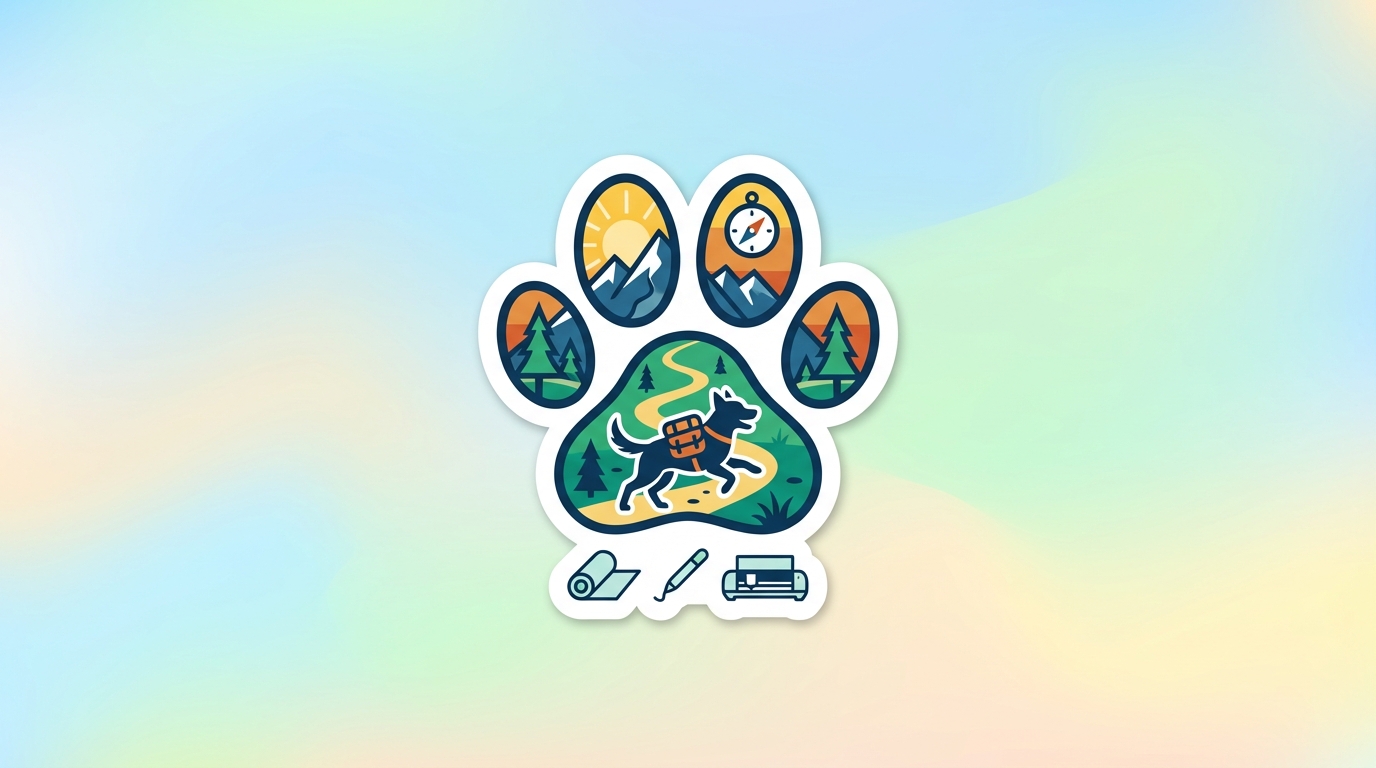 free adventure dog paw print svg premium cut file for cricut silhouette commercial use hero banner - Free SVG