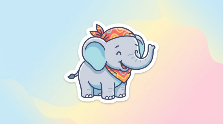 Free Baby Elephant SVG – Bandana Clipart for Cricut & Silhouette