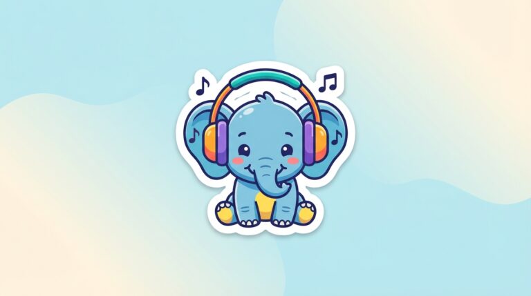 Free Baby Elephant Wearing Headphones SVG – Adorable Cut File for Cricut & Silhouette (Commercial Use)