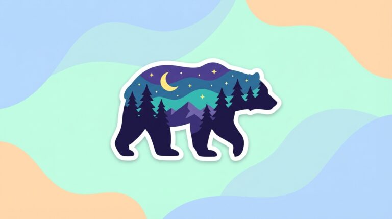 Free Bear Mountain SVG – Night Sky Design for Cricut & Silhouette