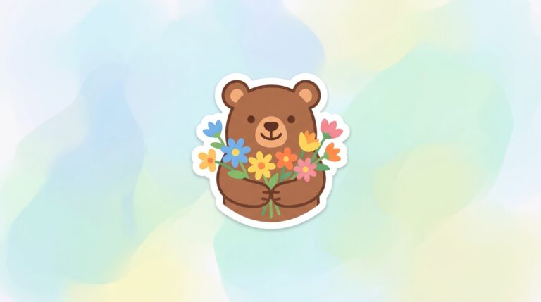 Free Bear with Flowers SVG – Adorable Cut File for Cricut & Silhouette (Commercial Use)