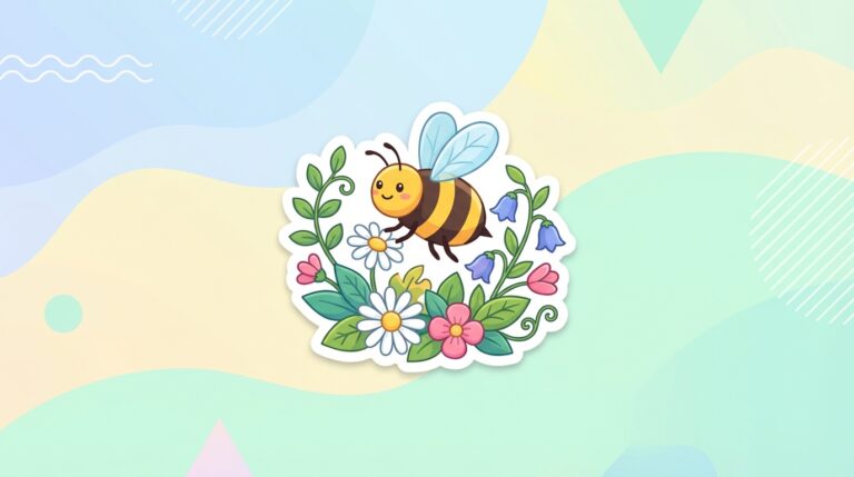 Free Bee on Flowers SVG – Adorable Cut File for Cricut & Silhouette (Commercial Use)