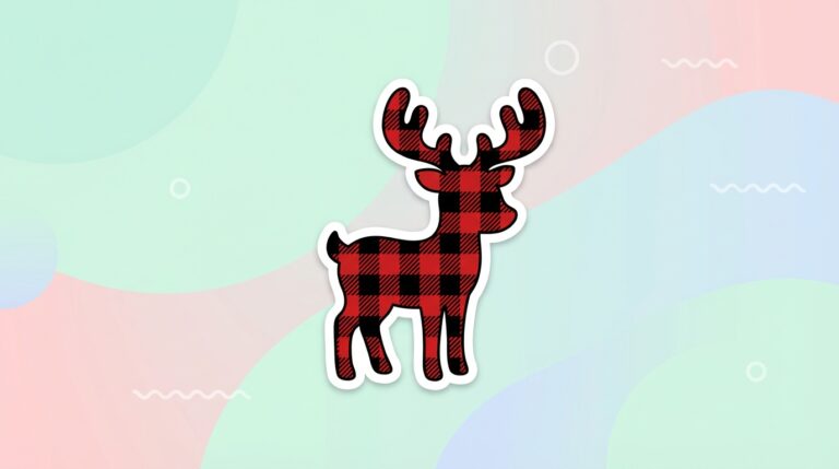 Free Buffalo Plaid Reindeer SVG – Christmas Cut File for Cricut (Commercial Use)