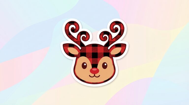 Free Buffalo Plaid Reindeer SVG – Festive Cut File for Cricut & Silhouette (Commercial Use)