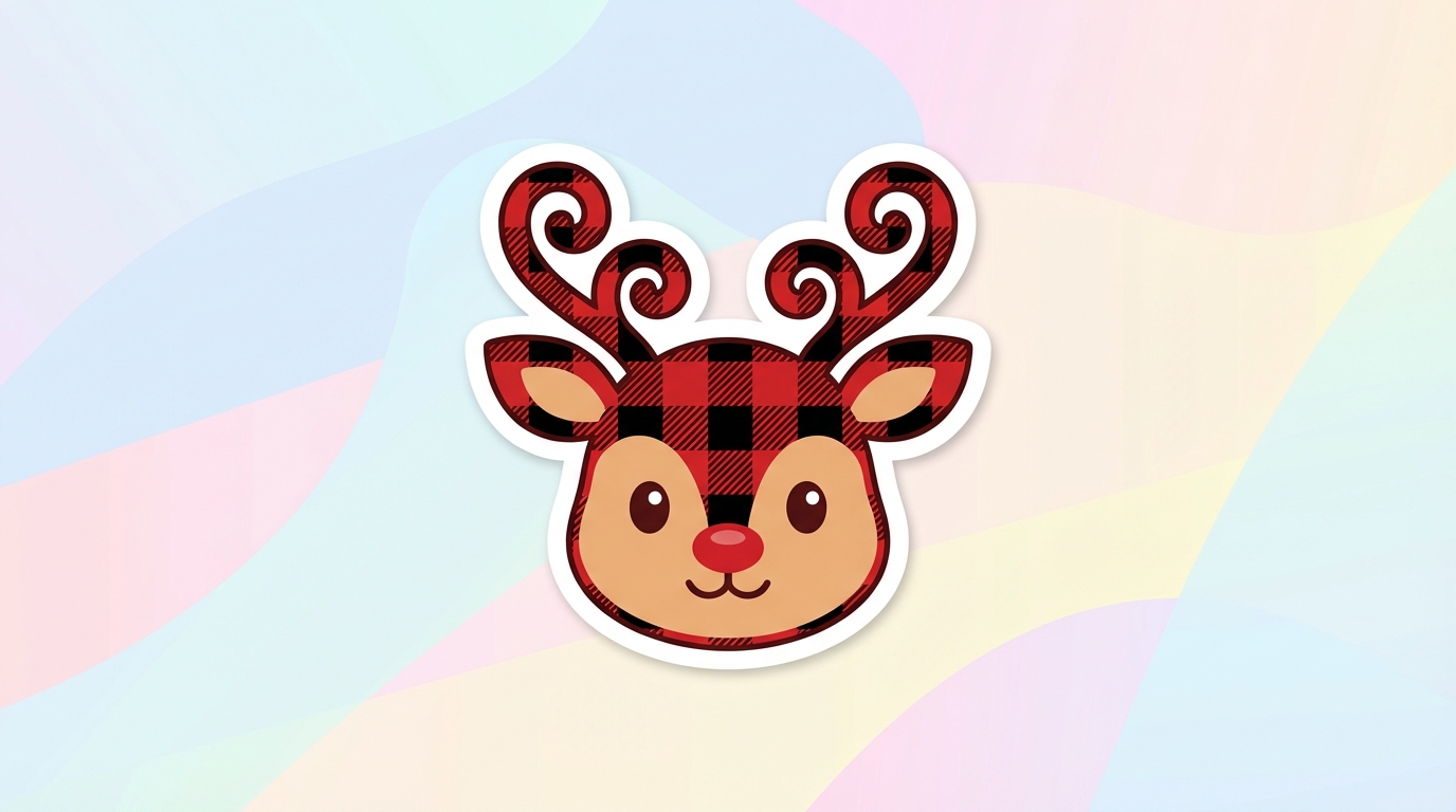 free buffalo plaid reindeer svg festive cut file for cricut silhouette commercial use hero banner - Free SVG