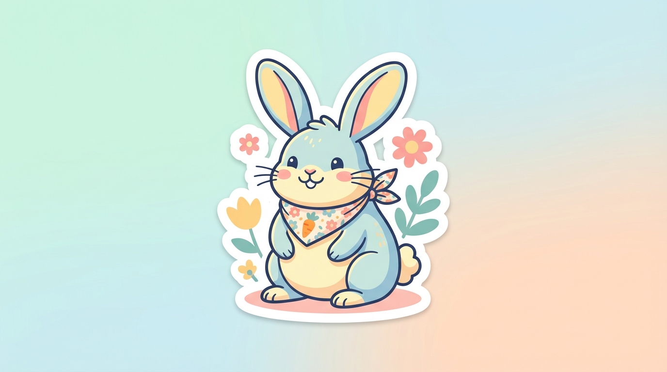 free bunny bandana svg adorable easter cut file for cricut silhouette commercial use hero banner - Free SVG