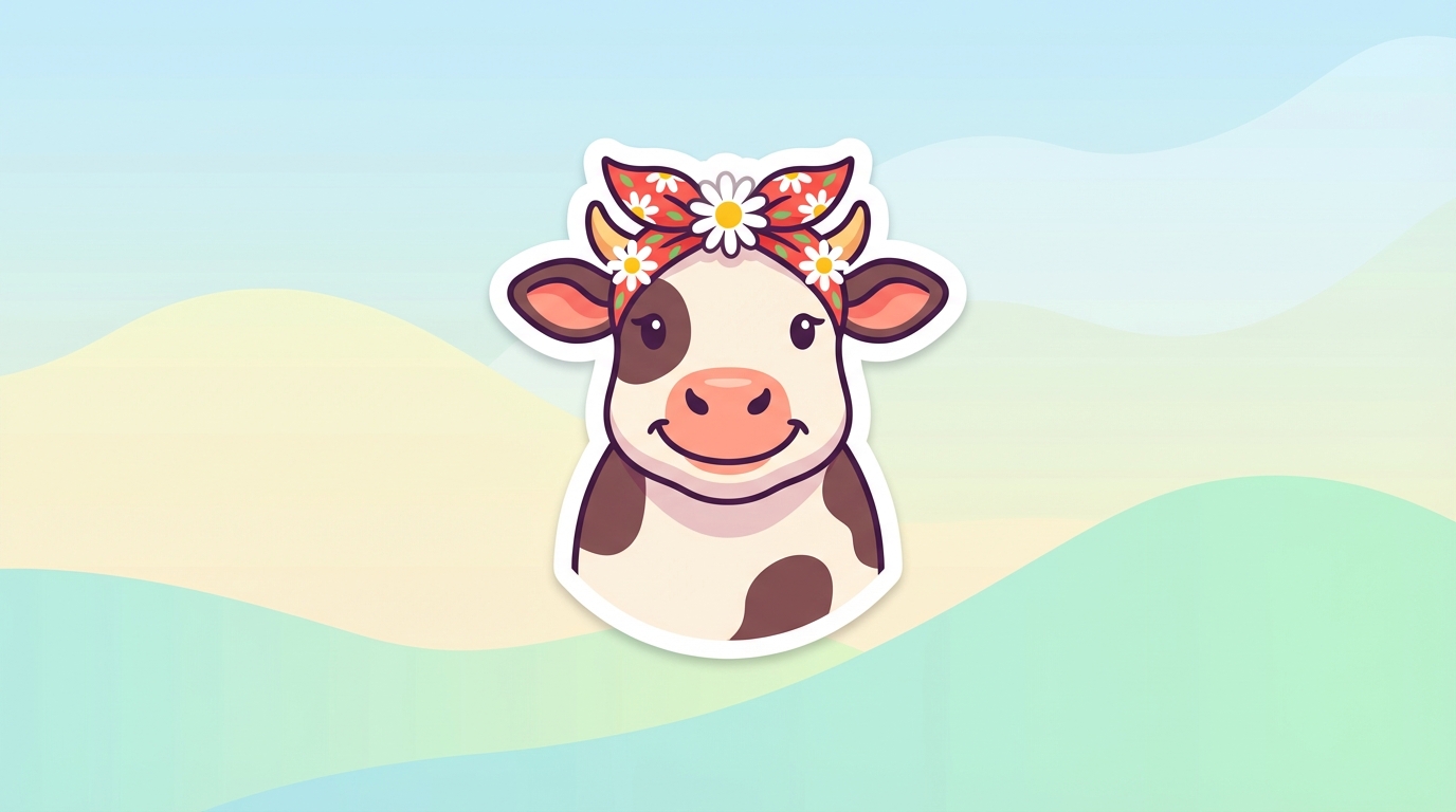 free cow bandana svg adorable daisy flower design for cricut silhouette commercial use hero banner - Free SVG