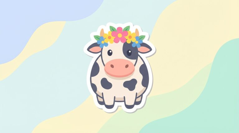 Free Cow with Flower Crown SVG – Adorable Farm Design for Cricut & Silhouette (Commercial Use)