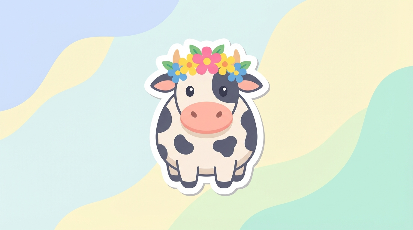 free cow with flower crown svg adorable farm design for cricut silhouette commercial use hero banner - Free SVG
