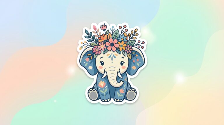 Free Elephant with Flower Crown SVG – Boho Design for Cricut & Silhouette (Commercial Use)