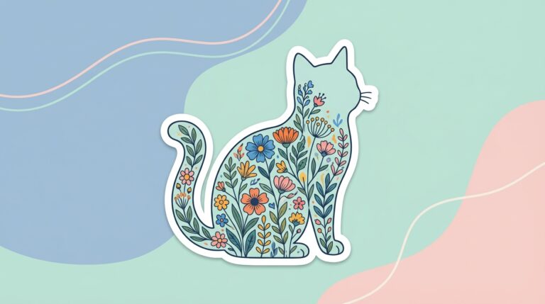 Free Floral Cat SVG – Wildflower Design for Cricut & Silhouette
