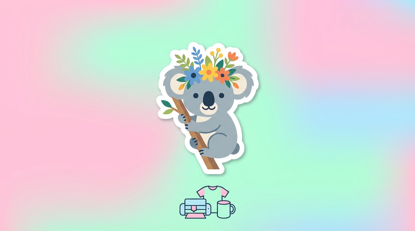 free floral koala svg cute design for cricut silhouette commercial use hero banner - Free SVG