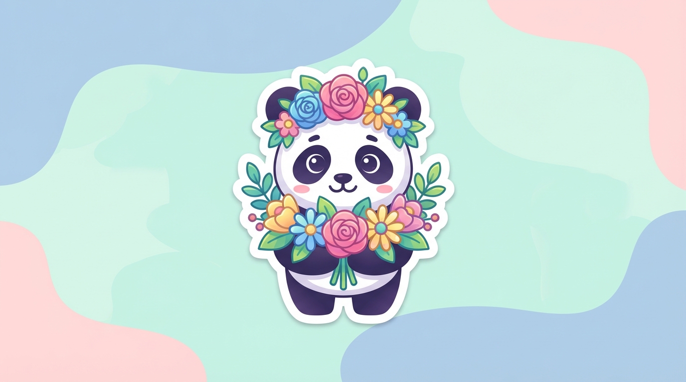 free floral panda svg cute design for cricut silhouette hero banner - Free SVG