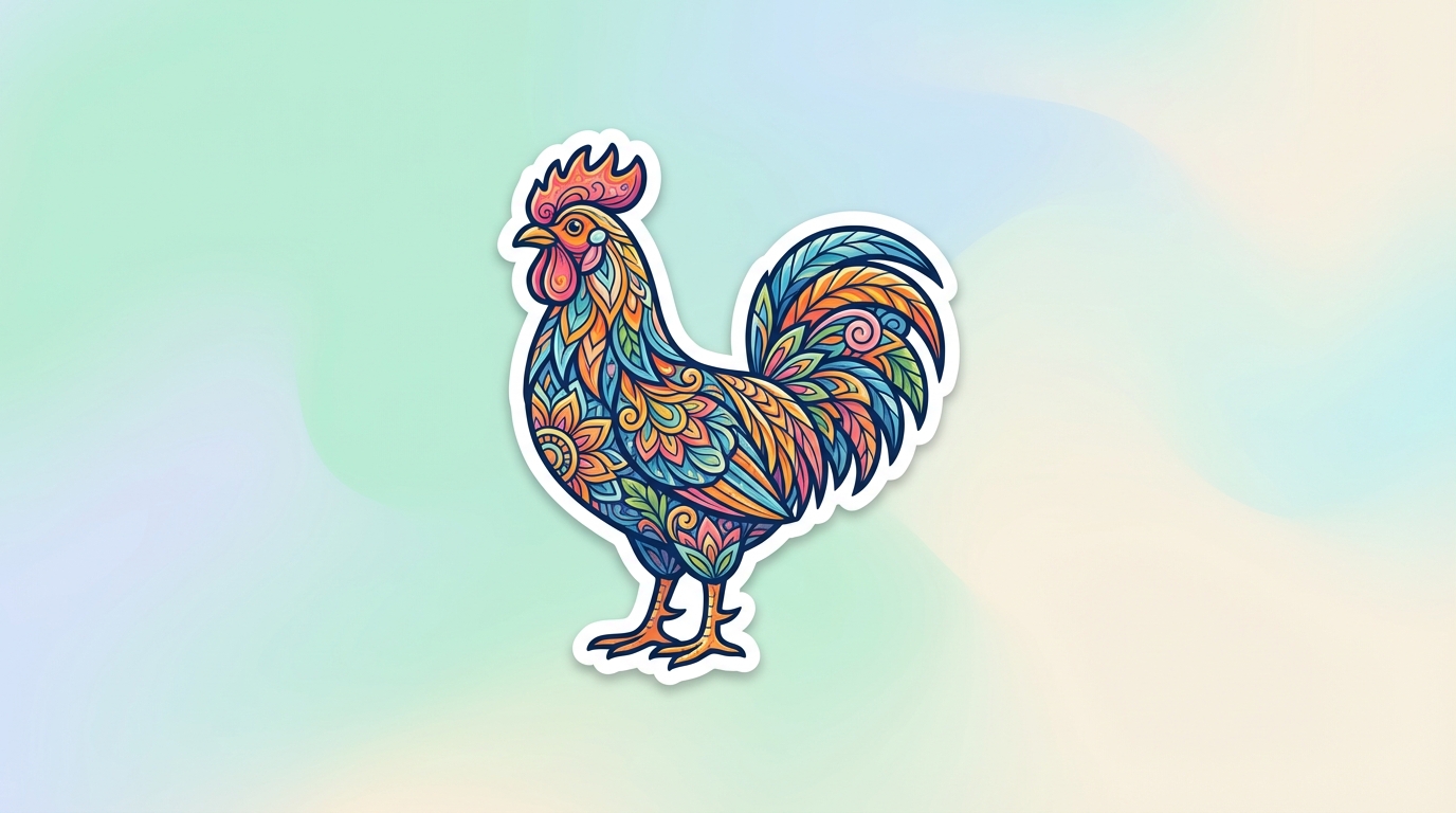 free floral rooster svg mandala chicken design for cricut silhouette hero banner - Free SVG